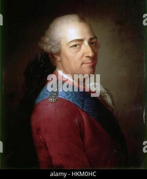 Dieses Porträt von Armand-Vincent de Montpetit zeigt Ludwig XV., König von Frankreich und Navarra, im Jahr 1774, der den Monarchen am Ende seiner Herrschaft kurz vor seinem Tod gefangen nimmt. Stockfoto