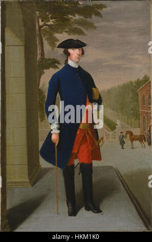 Dieses Porträt von Joseph Leeson, dem späteren 1. Earl of Milltown, präsentiert eine formale Darstellung des irischen Adligen, die britische Porträts aus dem 18. Jahrhundert mit Schwerpunkt auf aristokratischer Kleidung und würdevollem Ausdruck zeigt. Stockfoto