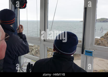 Im Rennbüro und Offizier des Tages Stockfoto