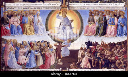 „Armadio degli argenti, giudizio universale“ ist ein Kunstwerk, das das jüngste Gericht darstellt und in einem italienischen Museum untergebracht ist. Dieses Stück fängt die Themen Sünde und Erlösung ein, die integraler Bestandteil der christlichen Kunsttraditionen während der Renaissance sind. Stockfoto