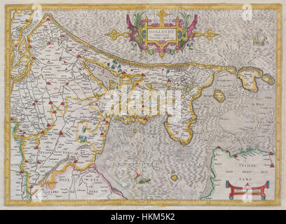 1606 Mercator-Karte von Holland (Niederlande) - Geographicus - Hollandt-Mercator-1606 Stockfoto