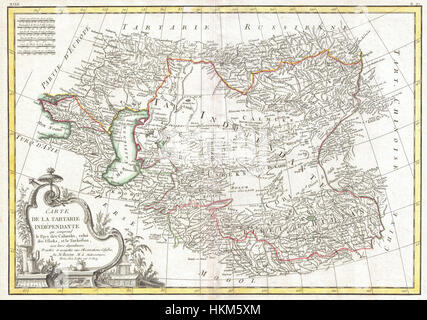 1771 Bonne Karte von Zentralasien - Geographicus - Tartarie-Bonne-1770 Stockfoto