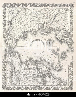 1855 Colton Karte der Arktis oder Nordpol - Geographicus - NorthernRegions-Colton-1855 Stockfoto