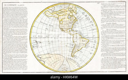 1785 Clouet Karte von Nordamerika und Südamerika - Geographicus - Amerique-Clouet-1785 Stockfoto