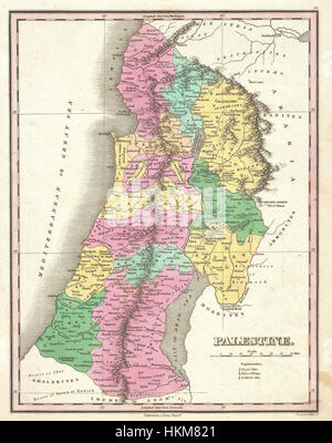 1827 Finley Landkarte von Israel - Palästina - Heilig-Land - Geographicus - Palästina-fein-1827 Stockfoto