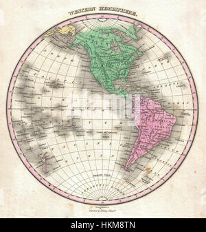 1827 Finley Karte der westlichen Hemisphäre (Nordamerika, Südamerika) - Geographicus - WesternHemisphere-Finley-1827 Stockfoto