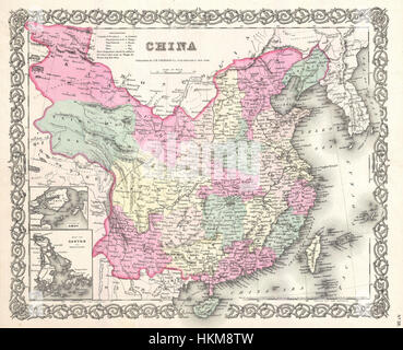 1855 Colton Karte von China, Taiwan und Korea - Geographicus - China-Colton-1855 Stockfoto