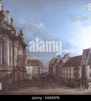 Bernardo Bellotto, il Canaletto - Dresden, die Frauenkirche und der Rampischen Gasse - WGA01825 Stockfoto