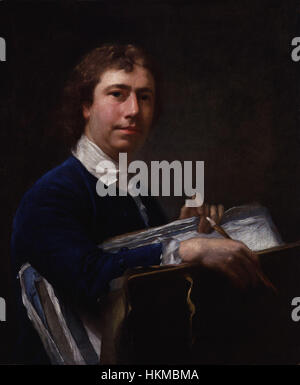 Nathaniel Hones Selbstporträt fängt seine herausragende Präsenz als führender irischer Künstler im 18. Jahrhundert ein. Dieses Selbstporträt, das für seine präzise Pinselarbeit bekannt ist, unterstreicht die Erfahrung von Hone, sowohl die physische als auch die intellektuelle Person des Sitters zu erfassen, als auch seine Beherrschung der Ölmalerei. Stockfoto