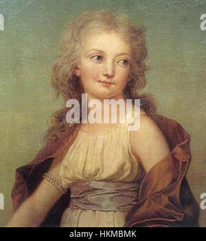 Dieses Porträt mit dem Titel *Madame Royale* zeigt Marie-Thérèse von Frankreich, die Tochter von König Ludwig XVI. Und Marie Antoinette. Das Kunstwerk fängt ihre Anmut und ihr königliches Verhalten ein und zeigt die Kämpfe der französischen Königsfamilie während der Revolution. Stockfoto