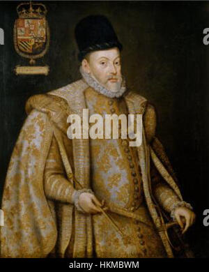 Philipp II. Porträt von Alonso Sánchez Coello Stockfoto