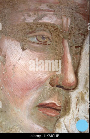 Dieses Kunstwerk mit dem Titel *Cacciata dei Diavoli* (Vertreibung der Teufel) von Giotto ist eine Darstellung eines wichtigen biblischen Ereignisses. Das Fresko spiegelt Giottos Pionierleistungen zur Kunst der frühen Renaissance mit seiner lebendigen Erzählkunst und emotionalen Tiefe wider. Stockfoto