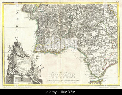 1775 Zannoni Karte der südlichen Portugal, Algarve und Sevilla - Geographicus - PortugalAlgarve-Zannoni-1775 Stockfoto