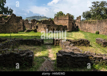 Messih-Seghed Bekafa Burg in Fasil Ghebbi (gegründet von Kaiser Fasilides), UNESCO-Weltkulturerbe, Gondar, Äthiopien Stockfoto