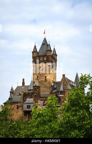 Blick auf die Burg Cochem, Deutschland. Stockfoto