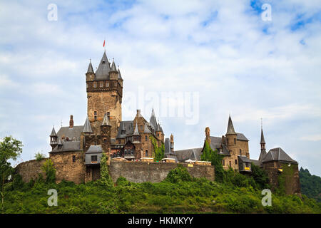 Blick auf die Burg Cochem, Deutschland. Stockfoto