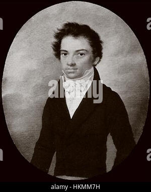 Dieses Gemälde oder eine Skizze mit dem Titel „Beethoven 1788“ zeigt den berühmten Komponisten Ludwig van Beethoven in einer entscheidenden Zeit seines Lebens, wobei er seinen emotionalen und künstlerischen Charakter in den Mittelpunkt stellt. Das Stück betont Beethovens Vermächtnis als Komponist. Stockfoto