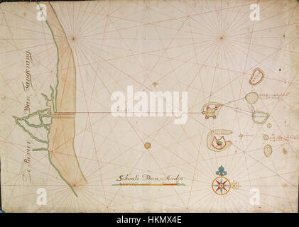 AMH-2529-NA Karte der Inseln der Onrust, Kuyper und Purmerent Stockfoto
