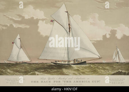 1882-the race-for-for-the-America-Cup-1881-Charles-Parsons Stockfoto