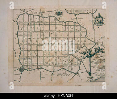 Die Atlas Schoemaker-Karte von Westfriesland und de Beemster, Teil einer historischen Serie, liefert detaillierte geografische Daten aus der Region Noord-Holland, Niederlande und zeigt frühe Kartographie-Techniken. Stockfoto