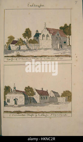 Dieses Kunstwerk mit dem Titel „Westfriesland Deel 2“ von Atlas Schoemaker zeigt eine Landschaftsszene aus Noord-Holland, Enkhuizen. Das Stück fängt die natürliche Schönheit der Region und die historische Architektur ein, die typisch für die niederländische Landschaft ist. Stockfoto