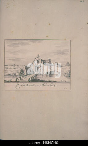 Diese Karte mit dem Titel „Atlas Schoemaker“ zeigt die detaillierte Geographie von Medemblik in Noord-Holland, Niederlande, aus dem 17. Jahrhundert und bietet einen wertvollen historischen Einblick in die Topographie der Region. Stockfoto