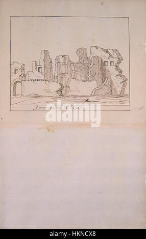 Das Kastelen von Atlas Schoemaker zeigt die majestätischen Schlösser und Türme von Roomburg und zeigt die komplizierte Architektur dieser historischen Region. Das Gemälde spiegelt die Pracht und zeitlose Schönheit der Burgen wider. Stockfoto