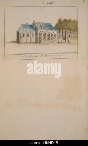 Dieses Kunstwerk von Atlas Schoemaker zeigt die Kastelen in Amsterdam und zeigt die detaillierte architektonische Schönheit und historische Bedeutung des Gebäudes. Das Gemälde unterstreicht die Pracht und kulturelle Bedeutung des Kastelen, ein Symbol für Amsterdams reiches architektonisches Erbe. Das Stück fängt den Geist der europäischen Architekturkunst des 18. Jahrhunderts ein. Stockfoto