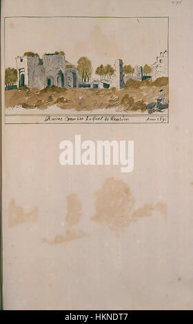 Dieses Kunstwerk zeigt eine detaillierte Szene aus dem *Atlas Schoemaker*, die die Region Heusden in Zuid-Holland zeigt. Das Bild spiegelt historische geographische Merkmale und den künstlerischen Ansatz wider, die Landschaft des Gebiets im 18. Jahrhundert zu erfassen. Stockfoto