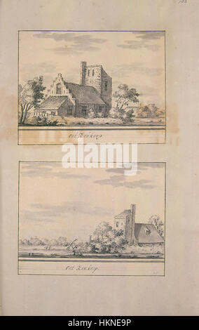 Diese Karte von Atlas Schoemaker zeigt eine detaillierte Ansicht der Region Zuid-Holland, einschließlich Roukoop. Es dient als wichtiges historisches Artefakt und bietet Einblick in die Topographie und Siedlungen des Gebiets während dieser Zeit. Stockfoto