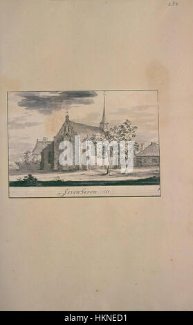 Diese Karte von Atlas Schoemaker zeigt die Region Zuid-Holland, insbesondere Zevenhoven. Es bietet eine detaillierte und genaue Darstellung der geografischen Lage und der Sehenswürdigkeiten in diesem Teil der Niederlande während des frühen 18. Jahrhunderts. Stockfoto