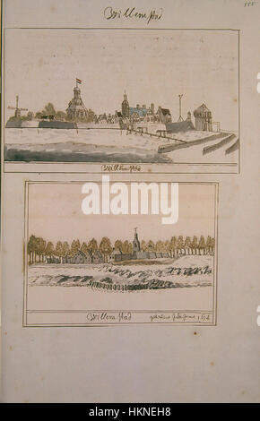 Diese historische Karte von Atlas Schoemaker zeigt die Region Zuid-Holland, insbesondere Willemstad, und gibt Einblicke in die historische Geographie und Entwicklung des Gebiets. Stockfoto