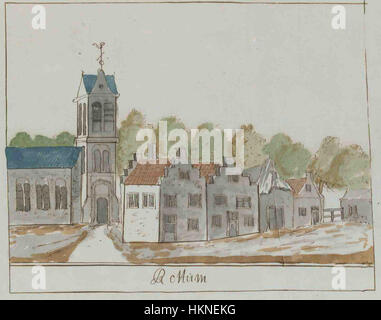 Diese Karte aus der *Atlas Schoemaker*-Serie mit den Bezeichnungen *Friesland Deel 2* und *Rottum* ist eine detaillierte geografische Darstellung Frieslands in den Niederlanden und zeigt die Topographie und Sehenswürdigkeiten der Region. Stockfoto