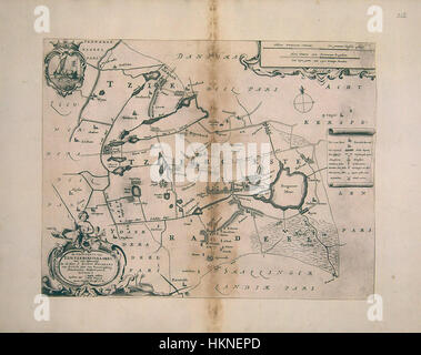 Dieses Kunstwerk, *Atlas Schoemaker-FRIESLAND-DEEL3-3105*, zeigt die Region Friesland in den Niederlanden, insbesondere Tietjerksteradeel, und zeigt ihre geographischen und historischen Merkmale, wie sie auf der Karte dargestellt werden. Stockfoto