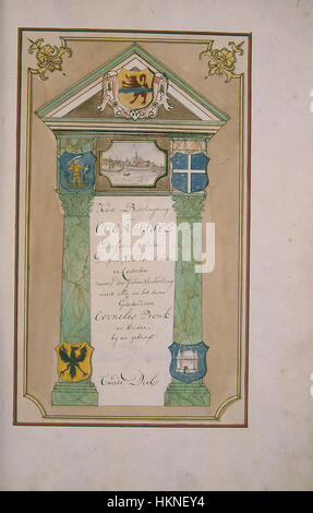 Diese Karte mit dem Titel „Atlas Schoemaker - Overijssel Deel 2“ aus der historischen Region Overijssel veranschaulicht die geografischen Merkmale der Region und dient als wichtiges Stück kartographischer Geschichte. Stockfoto