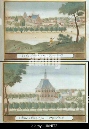 Das Gemälde „Atlas Schoemaker-ZEELAND-1146-ZEELAND, Oosterland“ zeigt die Landschaft Zeelands mit Fokus auf das Oosterland. Das Kunstwerk spiegelt die unverwechselbare Geographie und maritime Geschichte der Region wider, mit detaillierten Darstellungen des lokalen Lebens. Stockfoto