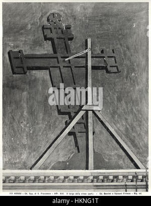 Giottos „Presepe di Greccio“ repräsentiert die Krippe auf dramatische und ausdrucksstarke Weise und erfasst die religiöse und kulturelle Bedeutung der Geburt Christi im Mittelalter. Stockfoto