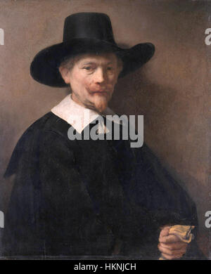 Ein Mann hält Handschuhe, von Rembrandt van Rijn Stockfoto