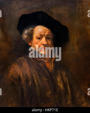 Rembrandt, Selbstbildnis, Öl auf Leinwand, 1660 Stockfoto