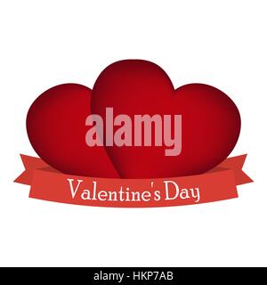 Postkarte roten Herz auf Valentines Tag Stock Vektor