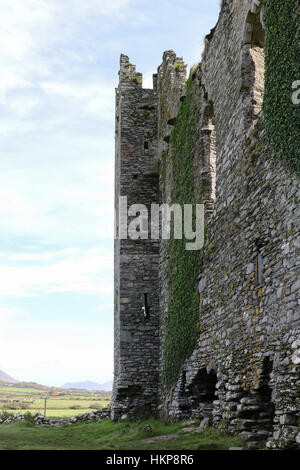 Ballycarbery Castle in der Nähe von Cahersiveen, Conty Kerry Irleand. Stockfoto