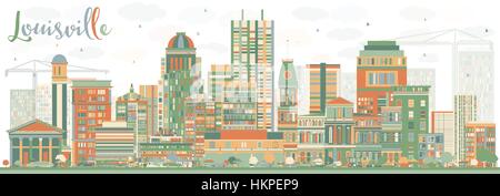 Abstrakte Louisville Skyline mit Farbe Gebäuden. Vektor-Illustration. Geschäftsreisen und Tourismus-Konzept mit moderner Architektur. Stock Vektor