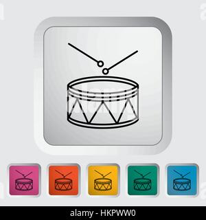 Trommel, dünne Linie flach Vektor Verwandte Symbolsatz für Web und mobile Anwendungen. Es kann als - Symbol, Piktogramm, Infografik-Element verwendet werden. Vektor-Illustra Stock Vektor