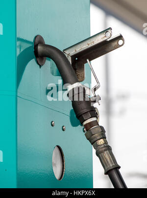 Tankstelle mit Pumpen. Kraftstoff-Zapfsäulen-LPG. Stockfoto