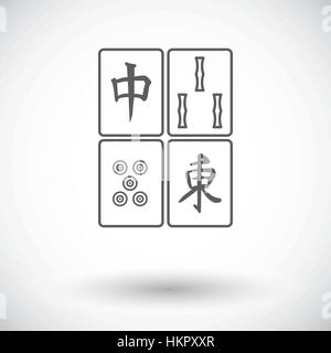 Mahjong. Einzelne flache Symbol auf weißem Hintergrund. Vektor-Illustration. Stock Vektor