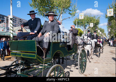 Der Sevilla-Messe (offiziell Feria de Abril de Sevilla, Sevilla April Fair) findet in der andalusischen Hauptstadt Sevilla. Stockfoto