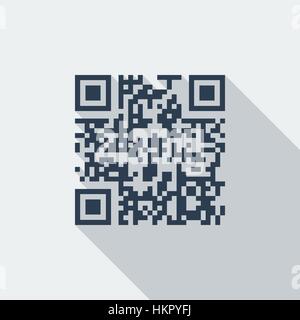 QR-Code-Symbol. Flache Vektor zugehörige Symbol mit langen Schatten für Web und mobile Anwendungen. Es ist einsetzbar als - Logo, Symbol, Piktogramm, Infografik Elemen Stock Vektor