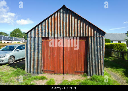 Metall-Garage Wellblech Stockfoto