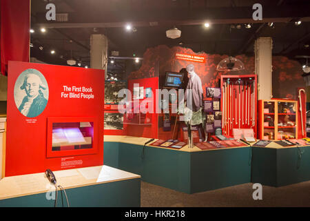 Louisville, Kentucky - das Museum der amerikanischen Druckerei für blinde bewahrt die Geschichte von Menschen, die blind sind. Stockfoto