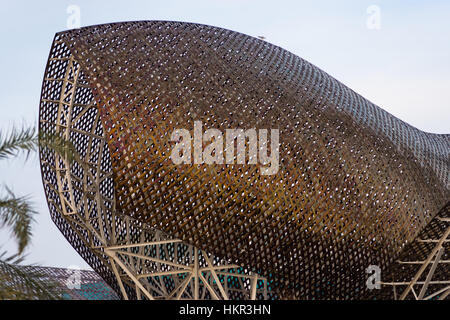 Frank Gehry-Skulptur am Strand in Barcelona Spanien Stockfoto